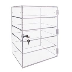 Acrylic Locking Cabinet w 4 Adjustable Shelves - 15.5"H x 11.75"W x 9.3"L